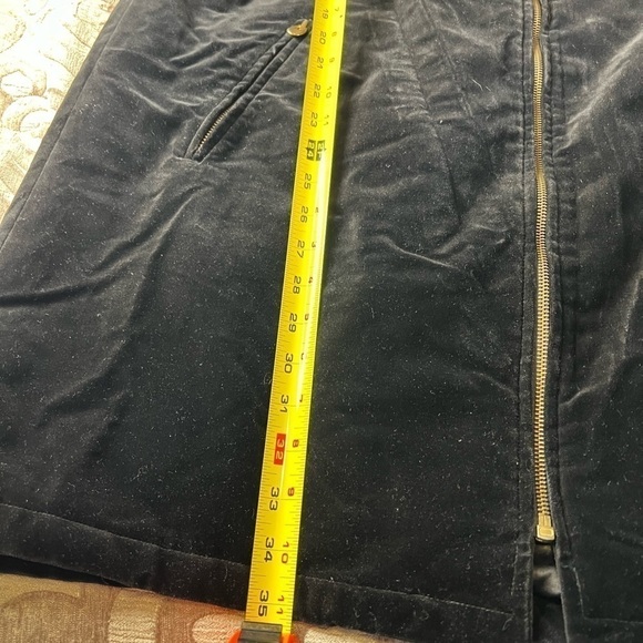 Brand New Anne Klein 90’s Black Crushed Velvet Winter Coat – Size S - Picture 8 of 9